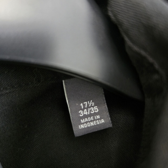 Van Heusen Flex Men's Black Dress Shirt Regular Fit 17 1/2 34/35 - Picture 5 of 7